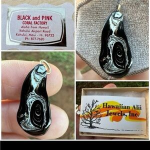 HAWAII vintage  solid 10k yellow gold genuine coral pendant$799